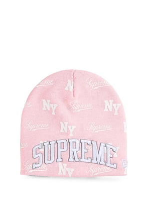 Supreme x New Era monogram-pattern beanie hat - Pink