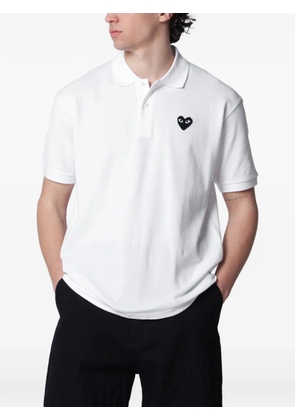 Comme des Garçons Homme logo heart-patch polo shirt - White