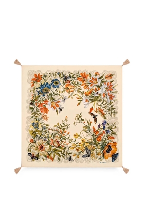ETRO floral-print tassel-detail scarf - Neutrals