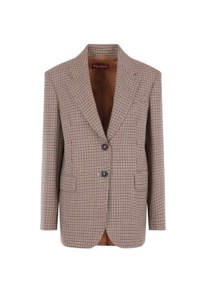 Max Mara houndstooth-pattern single-breasted jacket - Neutrals