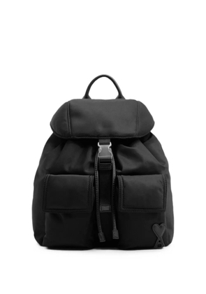 AMI Paris small nylon Marcel flap backpack - Black