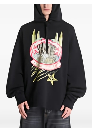 Off-White graphic-print loose-fit hoodie - Black