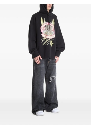 Off-White graphic-print loose-fit hoodie - Black