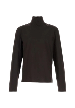 Gucci rear-zip high-neck long-sleeve T-shirt - Brown