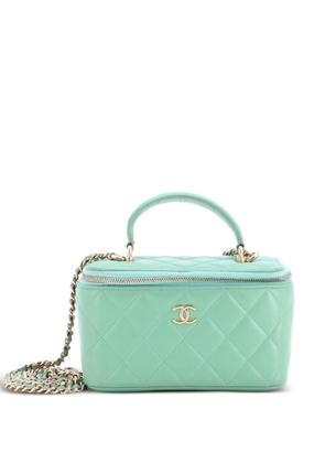 CHANEL Pre-Owned Classic Top Handle Vanity Case with Chain Quilted Lambskin Small crossbody bag - Green