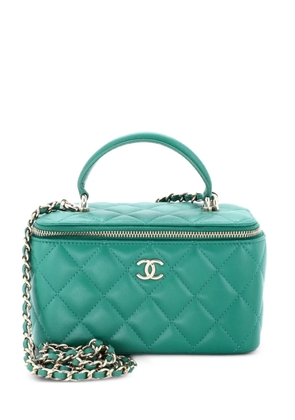 CHANEL Pre-Owned Classic Top Handle Vanity Case with Chain Quilted Lambskin Small crossbody bag - Green