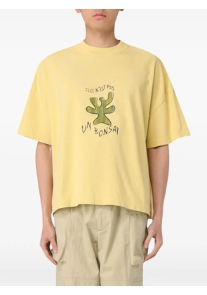 Bonsai graphic-print oversized T-shirt - Yellow