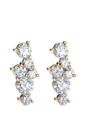 Sydney Evan diamond cocktail bar earrings - Gold