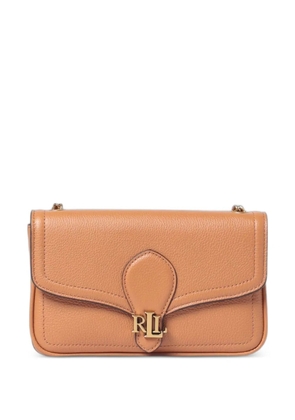 Lauren Ralph Lauren logo-plaque grained shoulder bag - Brown