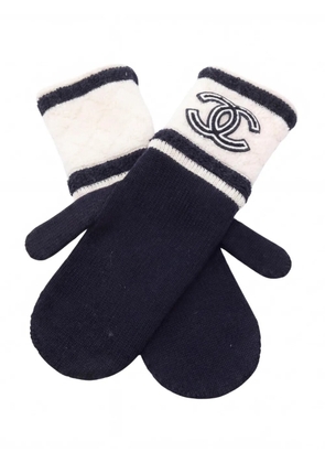 CHANEL Pre-Owned 1986-1988 Coco Mark mittens - Blue