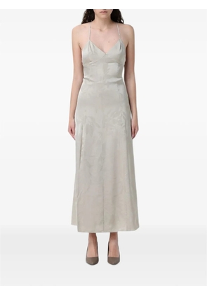 Armani Exchange damask-effect satin dress - Neutrals