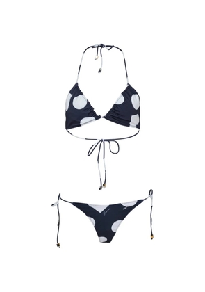 Jacquemus Triangle polka-dot triangle bikini set - Blue