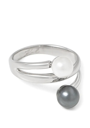 Karl Lagerfeld faux-pearl open-band ring - Silver