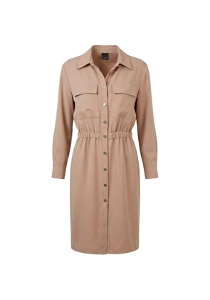 PINKO elasticated-waist midi shirt dress - Neutrals