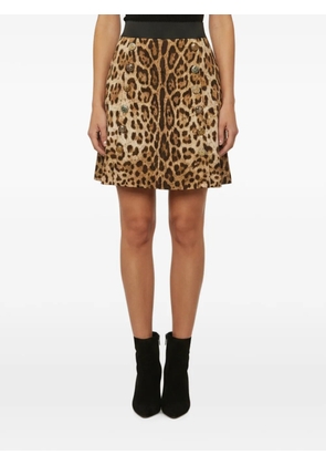 Dolce & Gabbana Pre-Owned leopard-print jacquard mini skirt - Neutrals