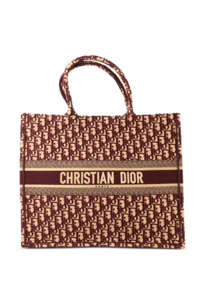 Christian Dior Pre-Owned large Book Tote logo-detail canvas tote bag - Red