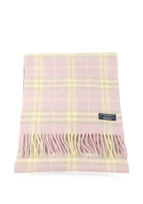 Burberry Pre-Owned check-print fringed scarf - Pink