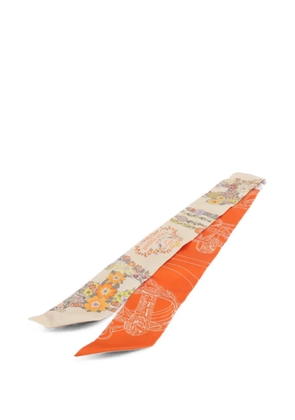 Hermès Pre-Owned Brides de Gala en Fleurs Twilly scarf - Orange