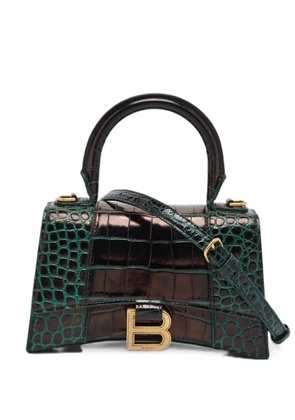 Balenciaga Pre-Owned XS Hourglass croc-embossed tote bag - Green