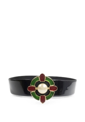 CHANEL Pre-Owned Gripoix Medallion leather belt - Black
