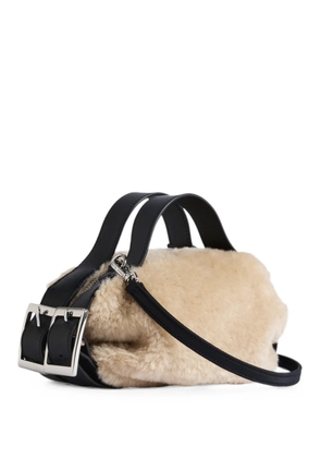 Simone Rocha faux-fur biker belt tote bag - Neutrals
