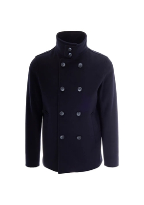 Herno double-breasted high-neck coat - Blue