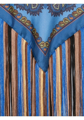 ETRO paisley-print fringed scarf - Blue
