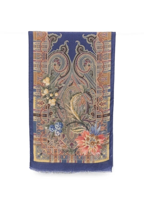 ETRO floral Paisley-print scarf - Blue