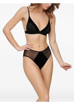 Undress Code velvet-trimmed triangle bra - Black
