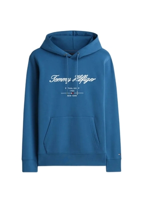 Tommy Hilfiger logo-print drawstring hoodie - Blue