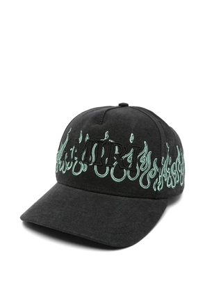 AMIRI flame-embroidered logo-patch baseball cap - Black