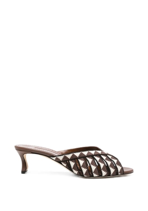 Manolo Blahnik Trofesamu patterned sandals - Brown
