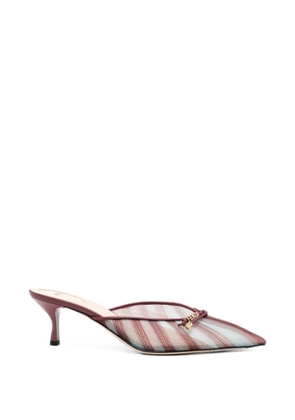 FENDI tulle striped mules - Red