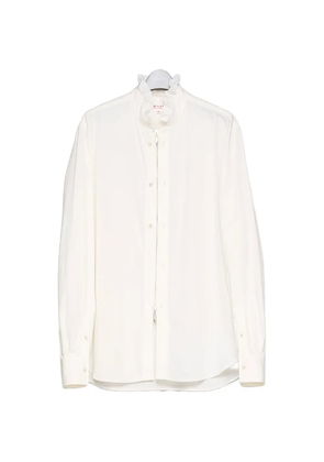 MASU ruffled zip-up shirt - Neutrals