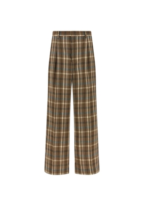 Auralee check-pattern wide-leg trousers - Brown