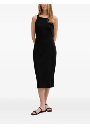 DKNY logo-strap sleeveless midi dress - Black