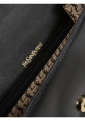 Saint Laurent Pre-Owned 1980s YSL logo-embossed clutch bag - Black