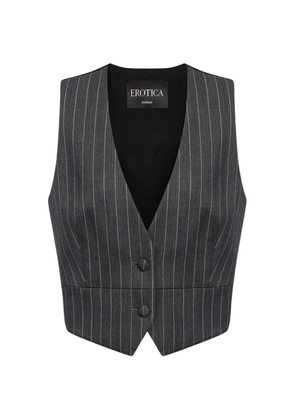 DONDUP pinstripe V-neck waistcoat - Grey