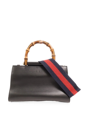 Gucci Pre-Owned Bamboo Nymphaea two-way leather tote bag - Black
