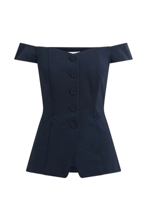 Favorite Daughter off-shoulder button-down top - Blue