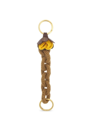 Marni crochet-knit flower-detail keyring - Neutrals