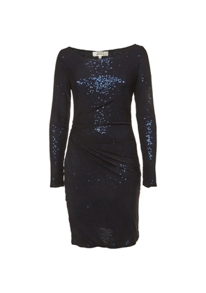 Badgley Mischka sequin ruched mini dress - Black