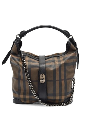Burberry Pre-Owned Smoked Check chain-detail tote bag - Brown