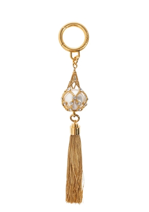 Balmain crystal-embellished tassel keyring - Gold