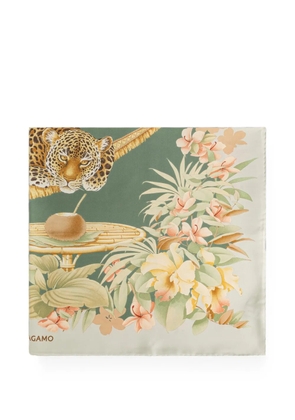 Ferragamo leopard-motif scarf - Green