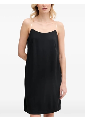 DKNY transparent-strap plunge-back mini dress - Black