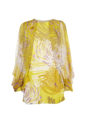 Gucci Pre-Owned floral-print cold-shoulder top - Yellow