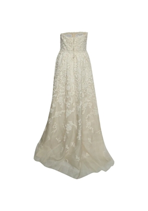 Oscar de la Renta Pre-Owned silk bustier midi dress - Neutrals