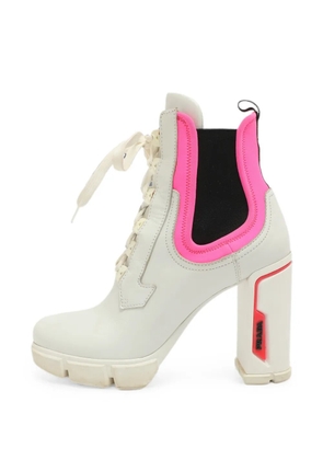 Prada Pre-Owned logo-patch ankle boots - White