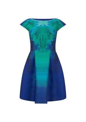 Alberta Ferretti printed trapeze mini dress - Blue